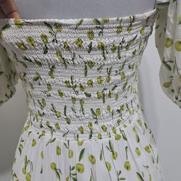 Anthropologie Seafolly Puff Sleeve Smocked Boho Dress Medium Multi-Color - Picture 13 of 14